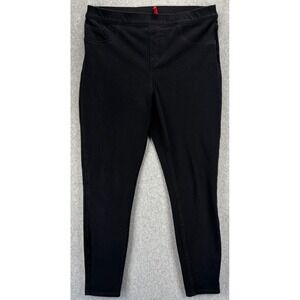 Spanx Black Denim High Rise Stretch Pockets Ankle Length Pull-On Leggings XL‎
